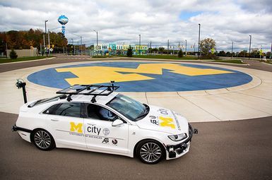 Radar, lidar and cameras are among the features of the University of Michigan’s Open CAVs, open testbeds for academic and industry researchers to rapidly test self-driving and connected vehicle technologies. Photo by Joseph Xu, Michigan Engineering Communications & Marketing