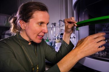 Krista Wigginton, an associate professor of civil and environmental engineering at the University of Michigan, has received a $1.2 million grant from EPA to evaluate the effectiveness of wastewater treatment methods for removing viruses from water. Image credit: Robert Coelius, University of Michigan Engineering