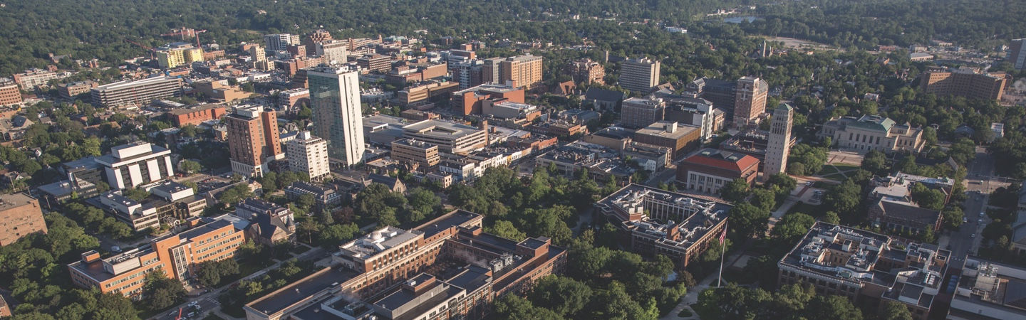 Aerial view of Ann Arbor, Michigan