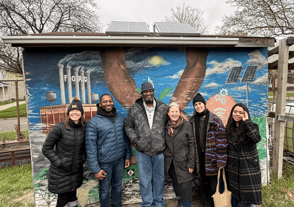 Clinic team visits Highland Park's Parker Village, founded by the Clinic's Urban Sustainability and Justice Community Fellow, Mr. Juan Shannon. Photo credit SEAS website.